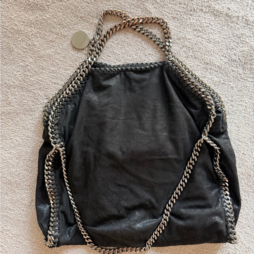 Stella McCartney Black Falabella Tote with Silver Hardware